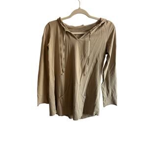 J. Jill Beige Hoodie Blouse Small